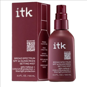 New ITK Sunscrean Setting Mist Broad Spectrum Vegan Cruelty Free Skincare 3.3 oz